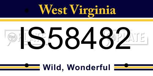 IS58482 West Virginia License Plate