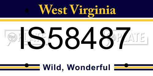 IS58487 West Virginia License Plate