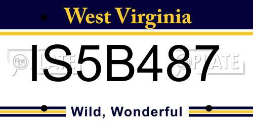 IS5B487 West Virginia License Plate