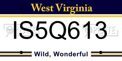 IS5Q613 West Virginia License Plate