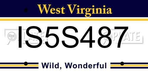 IS5S487 West Virginia License Plate