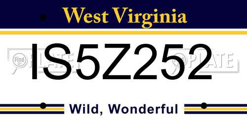 IS5Z252 West Virginia License Plate