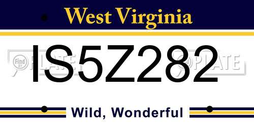 IS5Z282 West Virginia License Plate