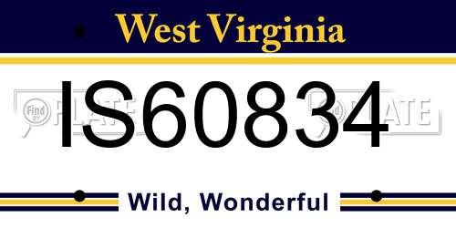 IS60834 West Virginia License Plate