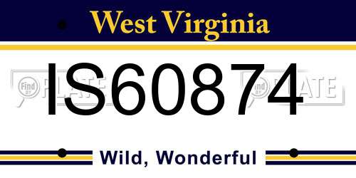 IS60874 West Virginia License Plate
