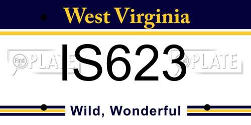 IS623 West Virginia License Plate