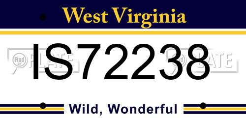 IS72238 West Virginia License Plate