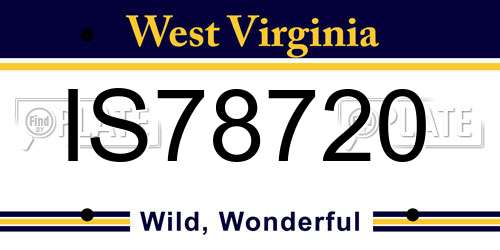IS78720 West Virginia License Plate