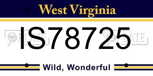 IS78725 West Virginia License Plate