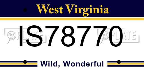 IS78770 West Virginia License Plate
