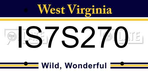 IS7S270 West Virginia License Plate