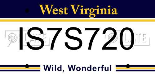 IS7S720 West Virginia License Plate