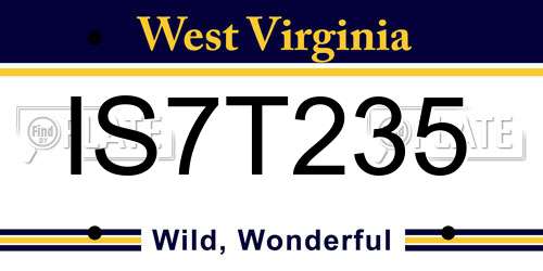 IS7T235 West Virginia License Plate