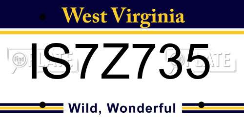 IS7Z735 West Virginia License Plate