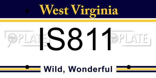 IS811 West Virginia License Plate