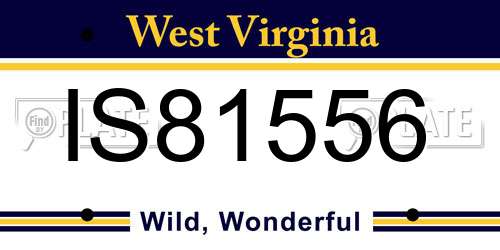 IS81556 West Virginia License Plate