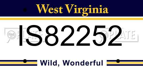 IS82252 West Virginia License Plate