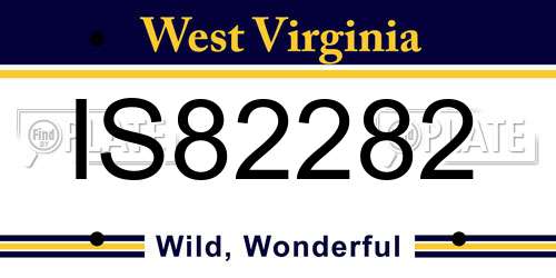 IS82282 West Virginia License Plate