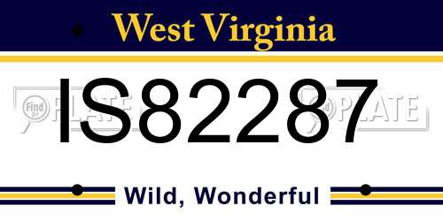 IS82287 West Virginia License Plate