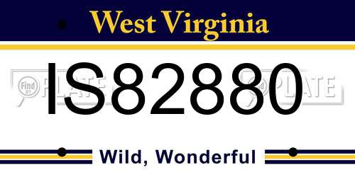 IS82880 West Virginia License Plate
