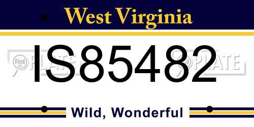IS85482 West Virginia License Plate