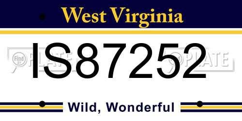 IS87252 West Virginia License Plate