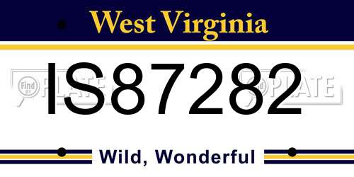 IS87282 West Virginia License Plate