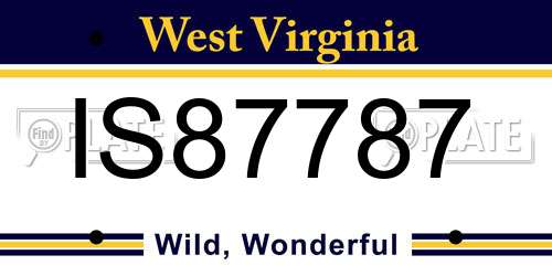 IS87787 West Virginia License Plate