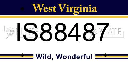 IS88487 West Virginia License Plate