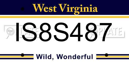 IS8S487 West Virginia License Plate