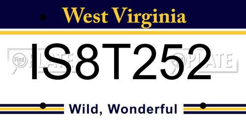 IS8T252 West Virginia License Plate