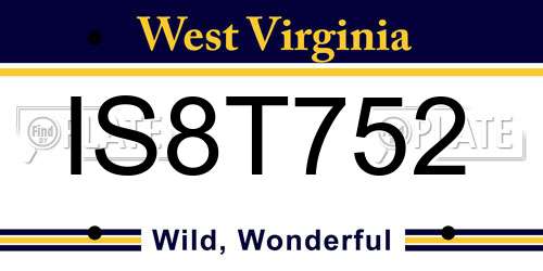 IS8T752 West Virginia License Plate