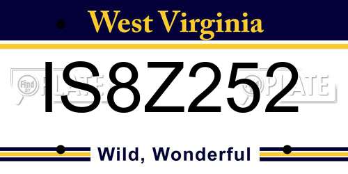 IS8Z252 West Virginia License Plate