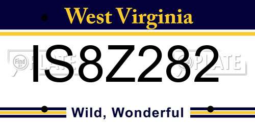 IS8Z282 West Virginia License Plate