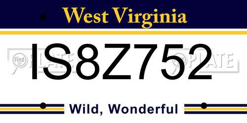 IS8Z752 West Virginia License Plate