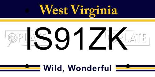 IS91ZK West Virginia License Plate