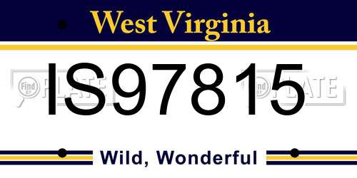 IS97815 West Virginia License Plate