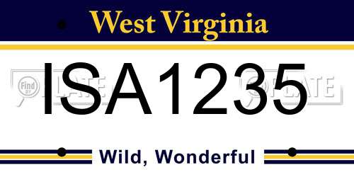 ISA1235 West Virginia License Plate