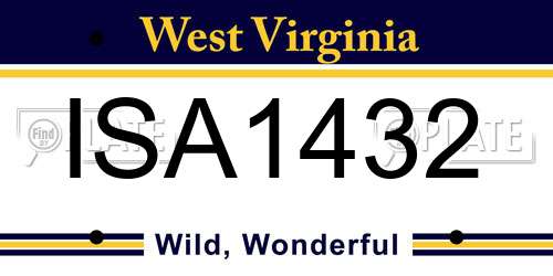 ISA1432 West Virginia License Plate