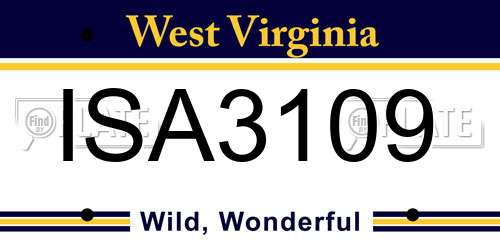 ISA3109 West Virginia License Plate