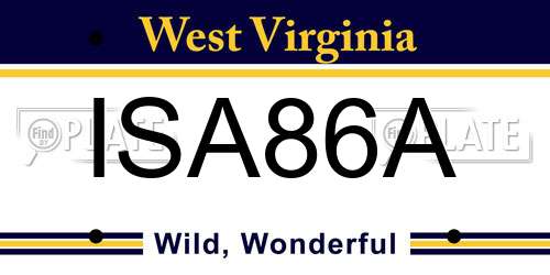 ISA86A West Virginia License Plate