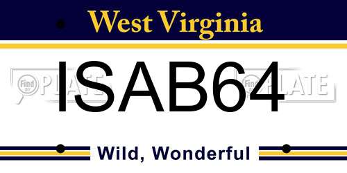ISAB64 West Virginia License Plate