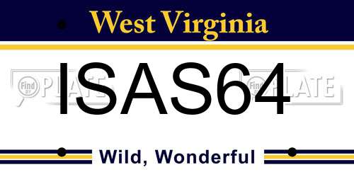ISAS64 West Virginia License Plate
