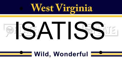ISATISS West Virginia License Plate