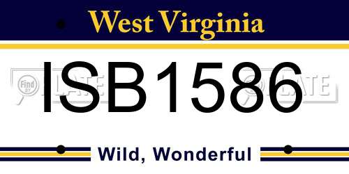 ISB1586 West Virginia License Plate