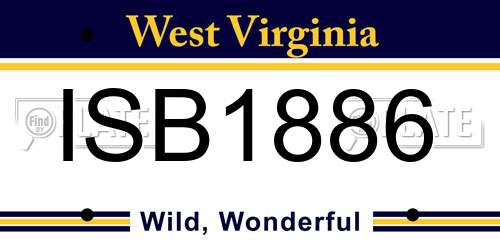 ISB1886 West Virginia License Plate
