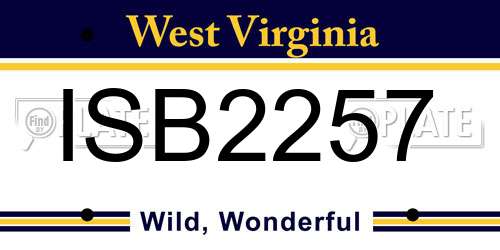 ISB2257 West Virginia License Plate