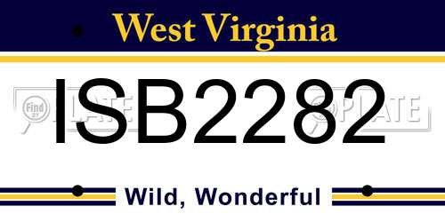 ISB2282 West Virginia License Plate