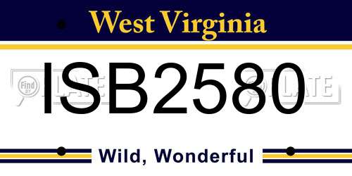 ISB2580 West Virginia License Plate