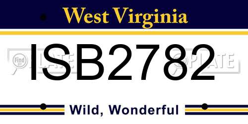 ISB2782 West Virginia License Plate